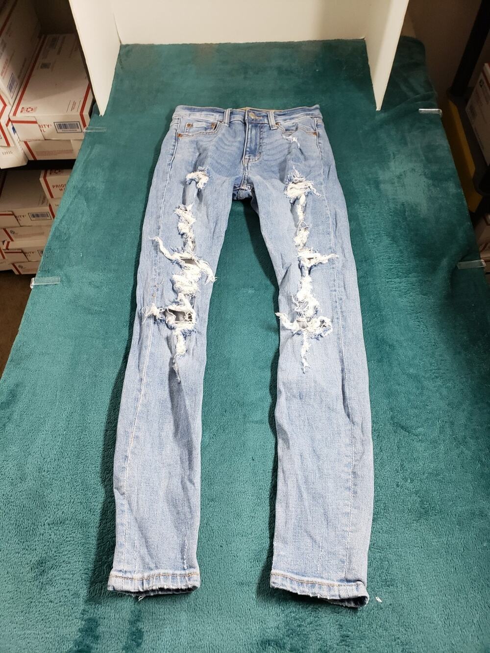 Aeropostale Jeans Size 00 Women Blue Pants Stretch Denim High Rise Curvy Jegging